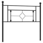 Metal Headboard Black 107cm King Single