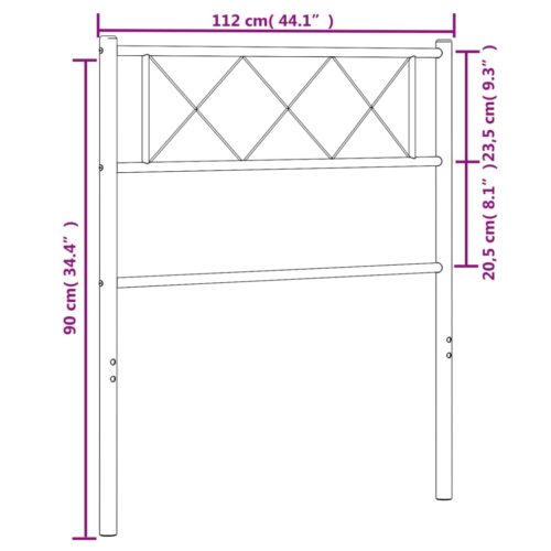 Metal Headboard Black 107cm King Single - Image 6