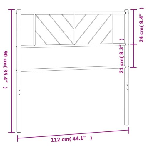 metal Headboard Black 107cm King Single - Image 6