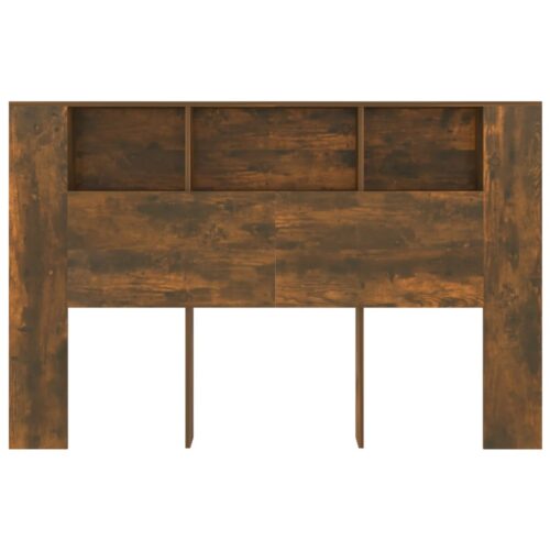 Headboard Cabinet Smoked Oak 160cm - Image 4