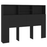 Headboard Cabinet Black 140cm