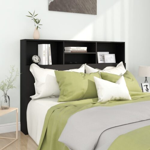 Headboard Cabinet Black 140cm - Image 2