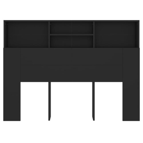 Headboard Cabinet Black 140cm - Image 5