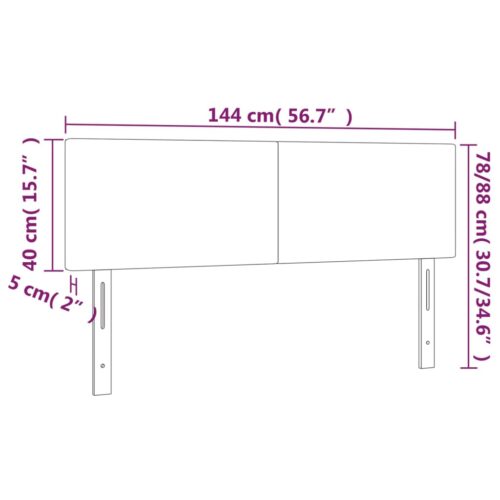 LED Headboard Dark Grey 144x5x78/88cm Fabric - Image 6