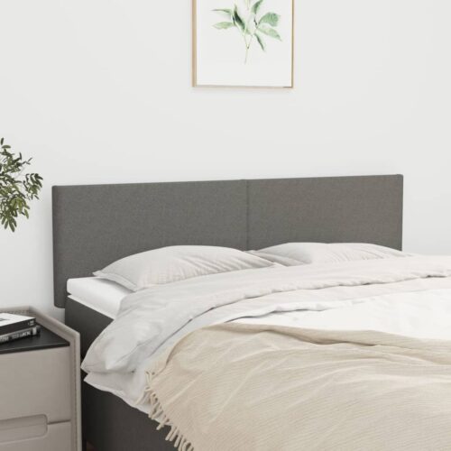 Headboards 2pcs Dark Grey 72x5x78/88cm Fabric - Image 2