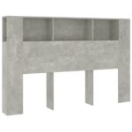 Headboard Cabinet Concrete Grey 160cm