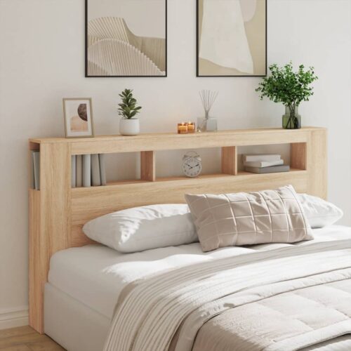 LED Headboard Sonoma Oak 200cm Engineered Wood - Image 11