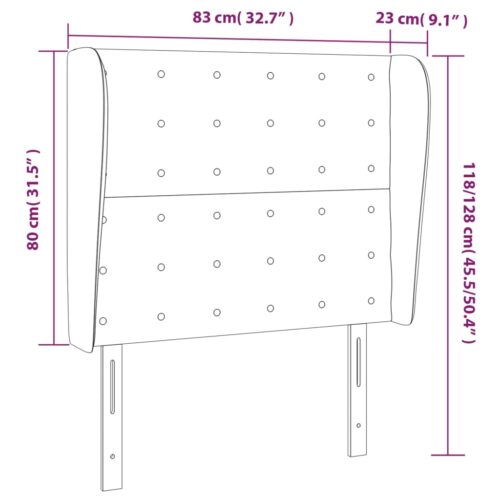 Headboard with Ears Black 83x23x118/128cm Faux Leather - Image 9