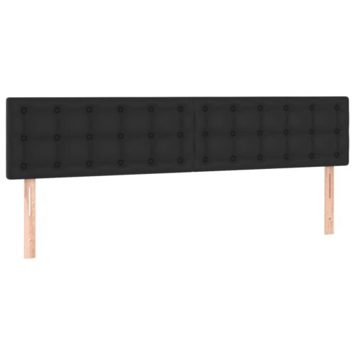 LED Headboard Black 160x5x78/88cm Faux Leather - Image 4