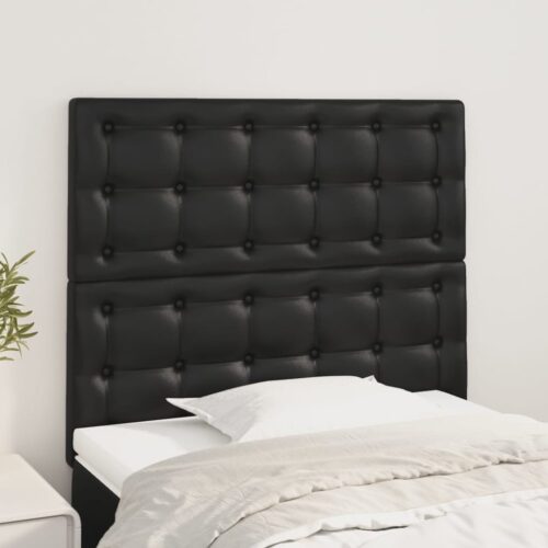 Headboards 2pcs Black 80x5x78/88cm Faux Leather - Image 2