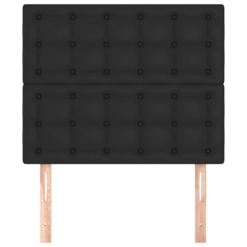 Headboards 2pcs Black 80x5x78/88cm Faux Leather - Image 3