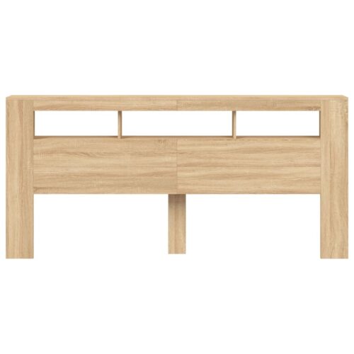 LED Headboard Sonoma Oak 220cm Engineered Wood - Image 6