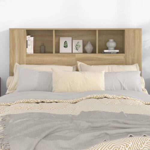 Headboard Cabinet Sonoma Oak 140cm - Image 5