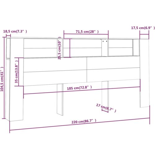 Headboard Cabinet White 220cm - Image 6