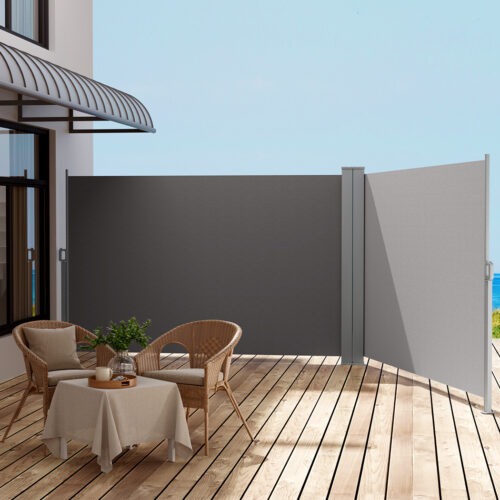 Instahut Side Awning Sun Shade Outdoor Retractable Privacy Screen 1.8X6M Grey - Image 7