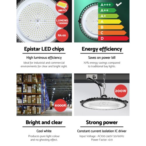 Leier High Bay Light LED 200W Industrial Lamp Workshop Warehouse Factory Lights - Image 6