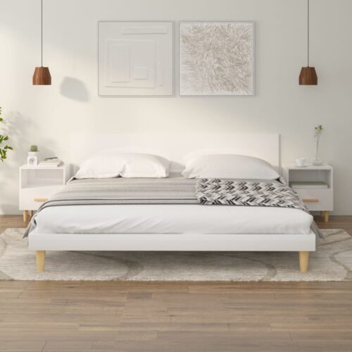 Bedside Cabinets 2pcs High Gloss White 40x35x47cm - Image 2