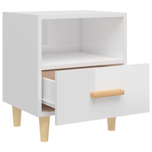 Bedside Cabinets 2pcs High Gloss White 40x35x47cm - Image 6