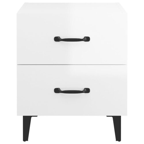 Bedside Cabinets 2pcs High Gloss White 40x35x47.5cm - Image 4