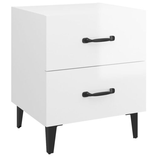 Bedside Cabinets 2pcs High Gloss White 40x35x47.5cm - Image 5