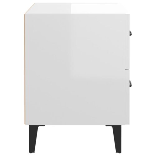 Bedside Cabinets 2pcs High Gloss White 40x35x47.5cm - Image 7