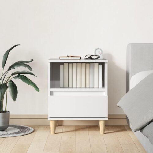 Bedside Cabinets 2pcs High Gloss White 40x35x50cm - Image 3