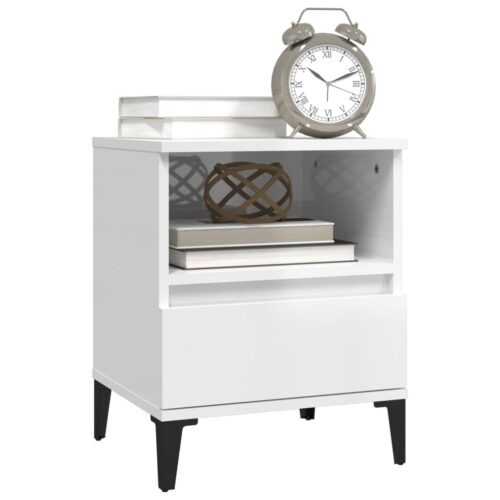 Bedside Cabinets 2pcs High Gloss White 40x35x50cm - Image 4