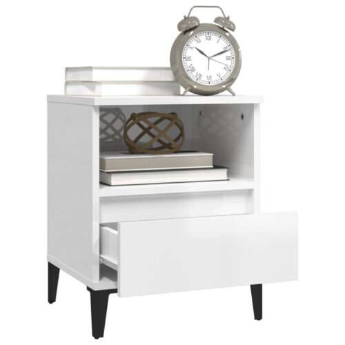 Bedside Cabinets 2pcs High Gloss White 40x35x50cm - Image 5