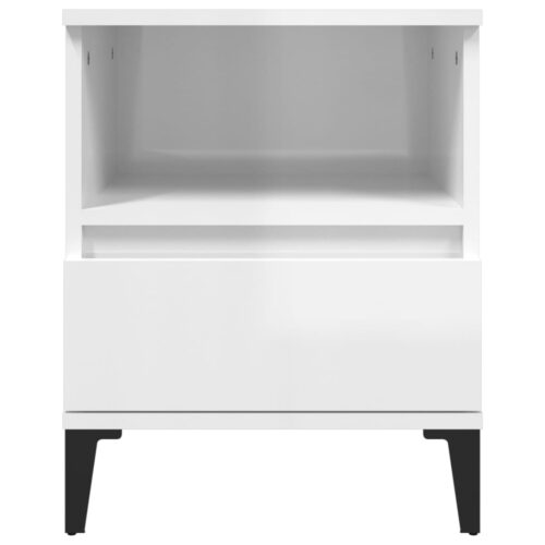 Bedside Cabinets 2pcs High Gloss White 40x35x50cm - Image 7