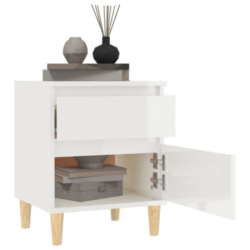 Bedside Cabinets 2pcs High Gloss White 40x35x50cm - Image 4