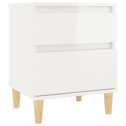 Bedside Cabinets 2pcs High Gloss White 40x35x50cm - Image 5