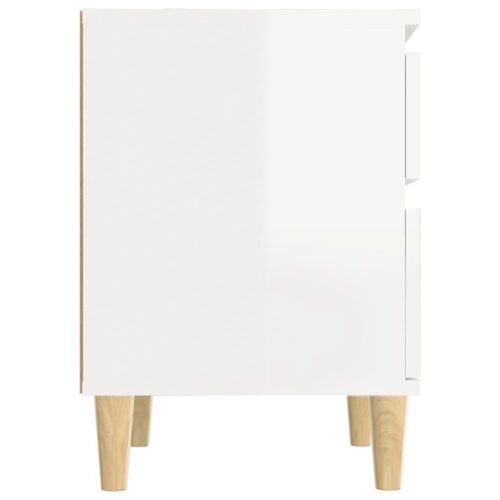 Bedside Cabinets 2pcs High Gloss White 40x35x50cm - Image 7