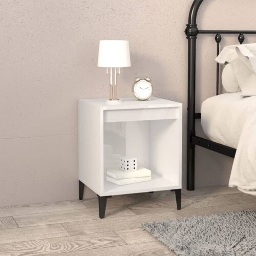 Bedside Cabinets 2pcs High Gloss White 40x35x50cm - Image 3