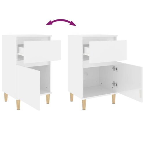 Bedside Cabinets 2pcs High Gloss White 40x35x70cm - Image 9