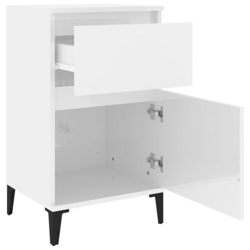 Bedside Cabinets 2pcs High Gloss White 40x35x70cm - Image 8