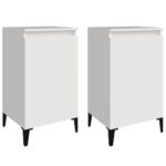 Bedside Cabinets 2pcs High Gloss White 40x35x70cm Engineered Wood