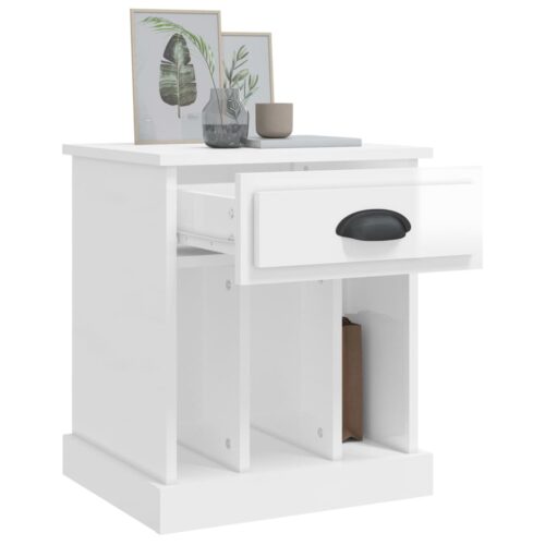 Bedside Cabinets 2pcs High Gloss White 43x36x50cm - Image 5