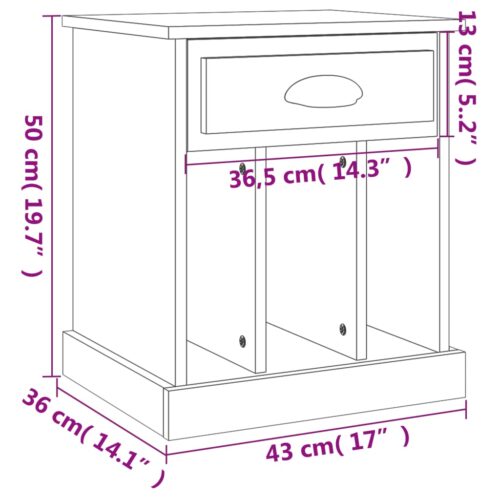 Bedside Cabinets 2pcs High Gloss White 43x36x50cm - Image 11