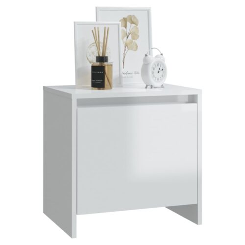 Bedside Cabinets 2pcs High Gloss White 45x34x44.5cm Engineered Wood - Image 4