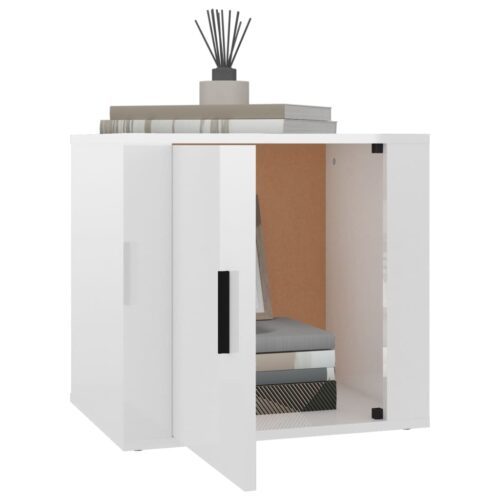 Bedside Cabinets 2pcs High Gloss White 50x39x47cm - Image 4