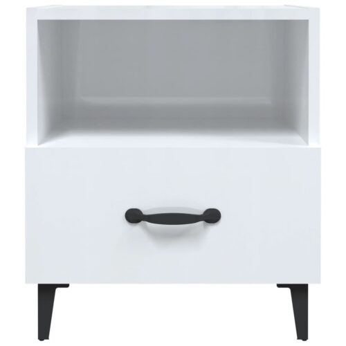 Bedside Cabinets 2pcs High Gloss White Engineered Wood - Image 4