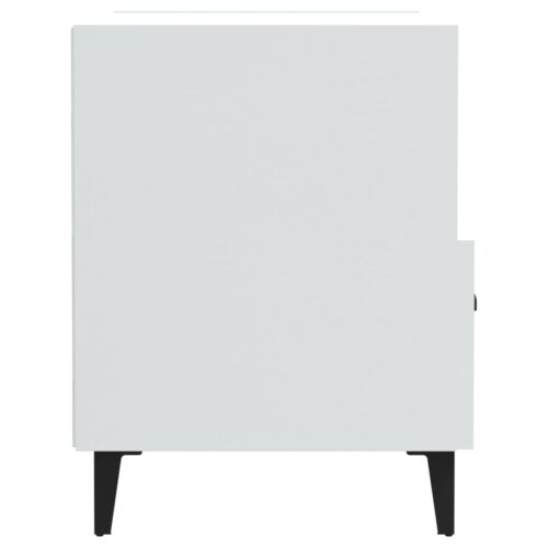 Bedside Cabinets 2pcs High Gloss White Engineered Wood - Image 5