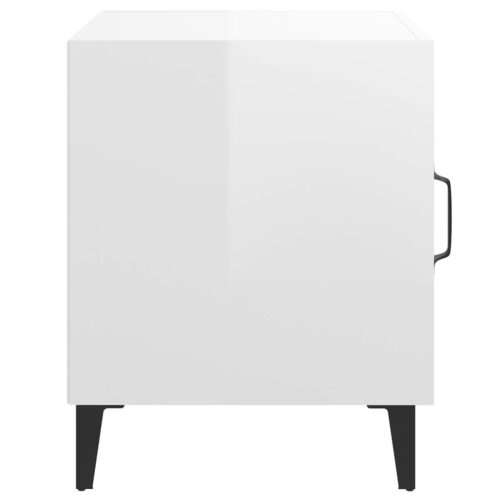 Bedside Cabinets 2pcs High Gloss White Engineered Wood - Image 5