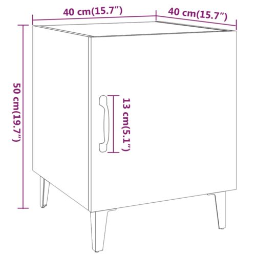 Bedside Cabinets 2pcs High Gloss White Engineered Wood - Image 10