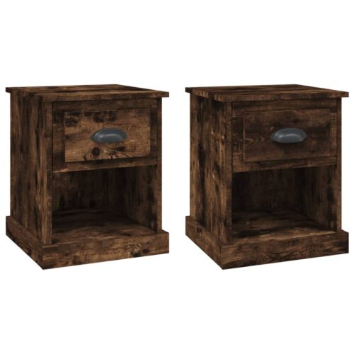 Bedside Cabinets 2pcs Smoked Oak 39x39x47.5cm Engineered Wood