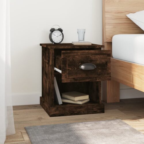 Bedside Cabinets 2pcs Smoked Oak 39x39x47.5cm Engineered Wood - Image 4