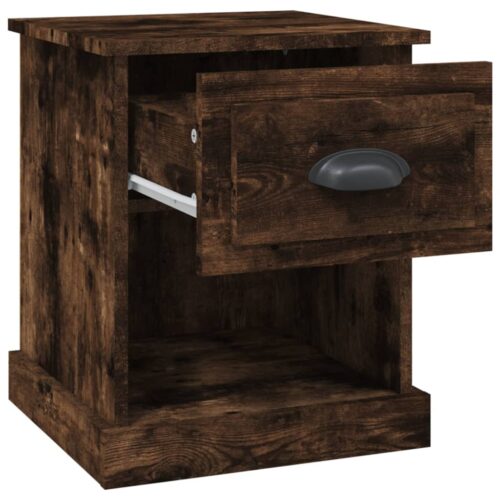 Bedside Cabinets 2pcs Smoked Oak 39x39x47.5cm Engineered Wood - Image 7