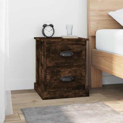 Bedside Cabinets 2pcs Smoked Oak 39x39x47.5cm Engineered Wood - Image 2