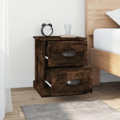 Bedside Cabinets 2pcs Smoked Oak 39x39x47.5cm Engineered Wood - Image 4