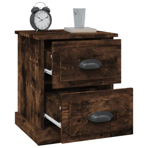 Bedside Cabinets 2pcs Smoked Oak 39x39x47.5cm Engineered Wood - Image 6